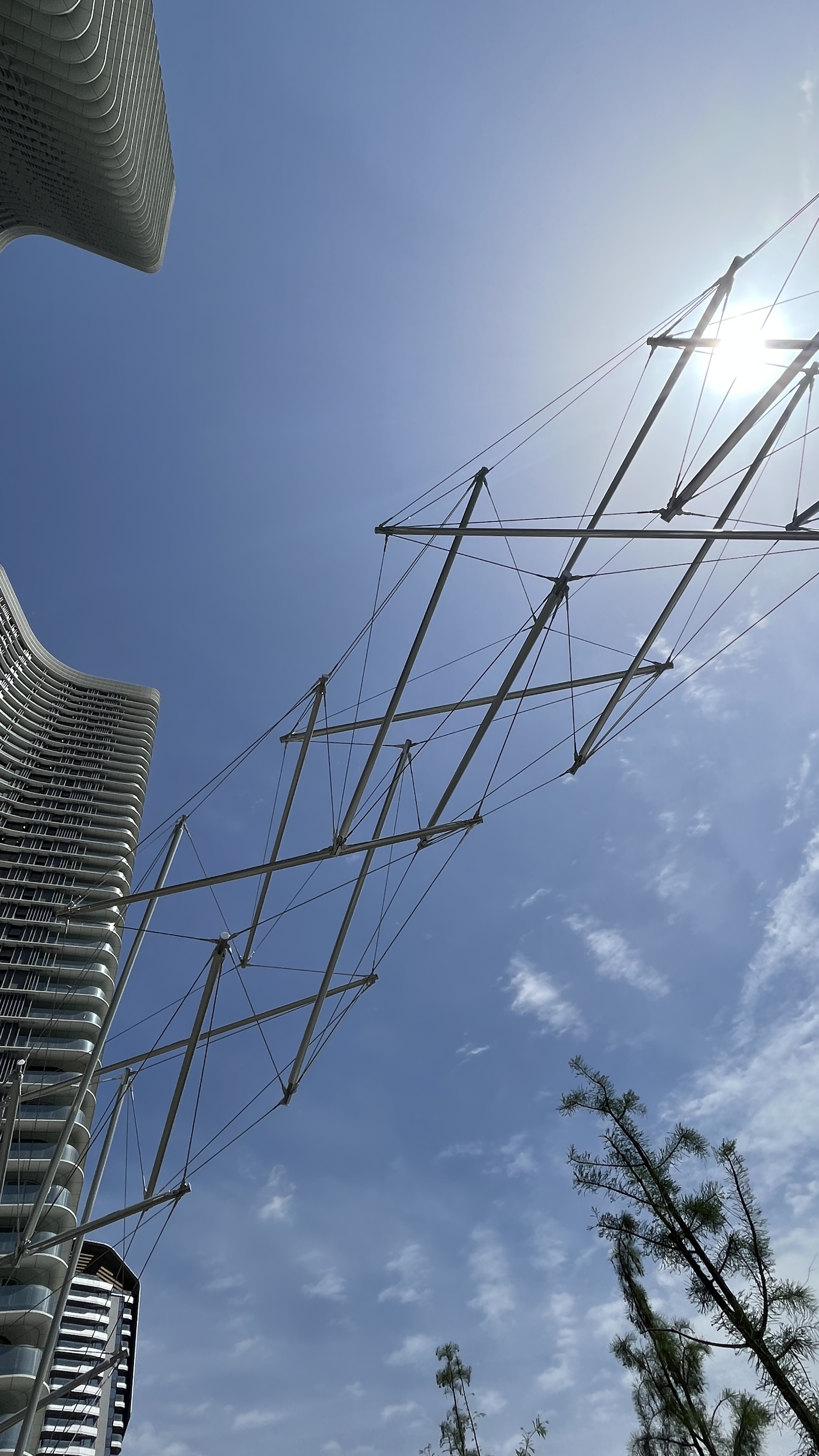 Waves Riding Tensegrity