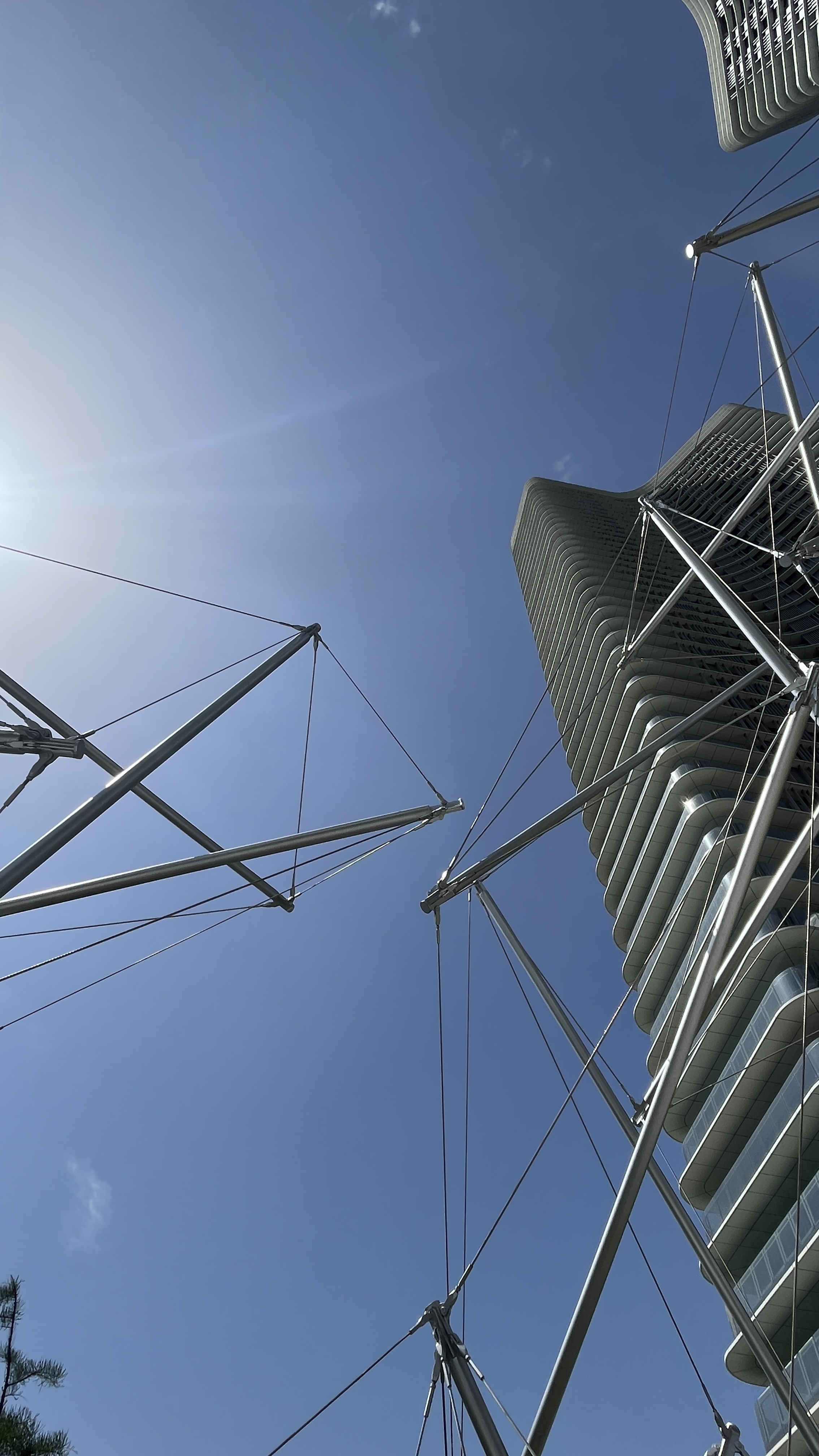 Waves Riding Tensegrity